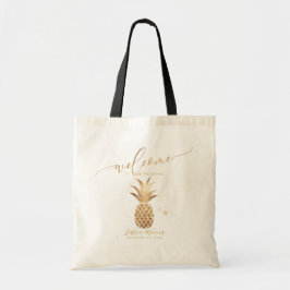 Bolsa Tote Presentes de Boas-Vindas de Abacaxi em Ouro Falso