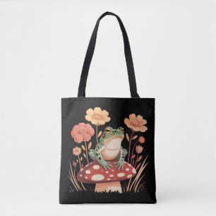 Bolsa Tote Presentes de Botânicos Amantes de Rãs Florais Flor