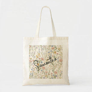 Bolsa Tote Presentes de damas de honra com flores silvestres