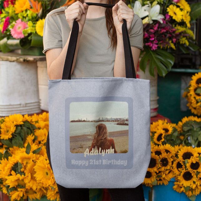 Bolsa Tote Presentes de fotos personalizados para a mulher de (Gifts for 21 Year Old Female)