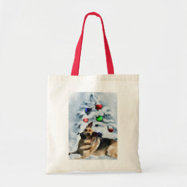 Bolsa Tote Presentes de Natal de german shepherd
