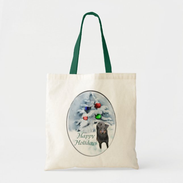 Bolsa Tote Presentes de Natal de Manchester Terrier (Frente)