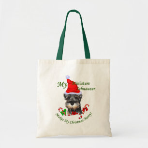 Bolsa Tote Presentes de Natal de Miniatura Schnauzer