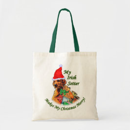 Bolsa Tote Presentes de Natal do Setter Irlandês