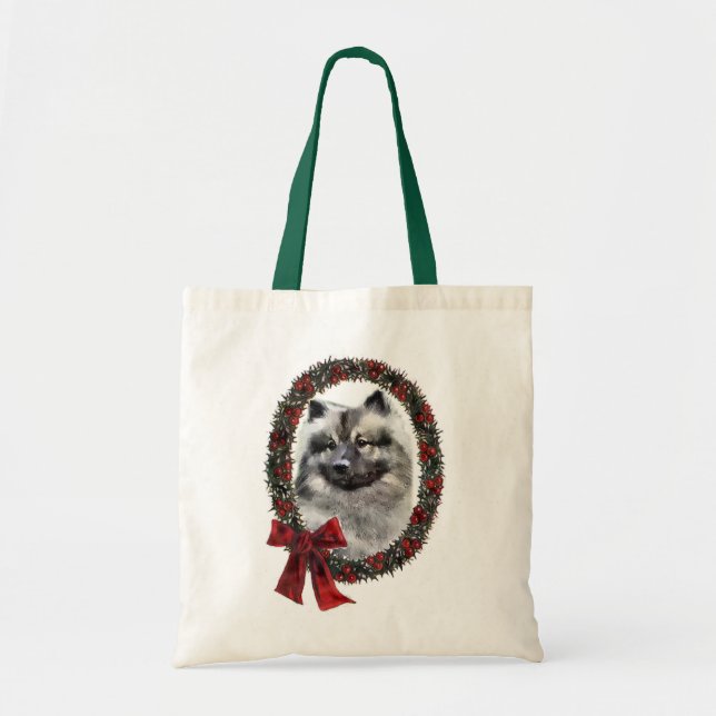 Bolsa Tote Presentes de Natal Keeshond (Frente)