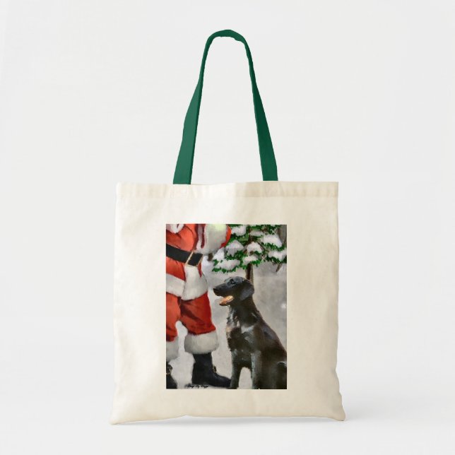 Bolsa Tote Presentes de Natal para Retriever Revestidos Plano (Frente)