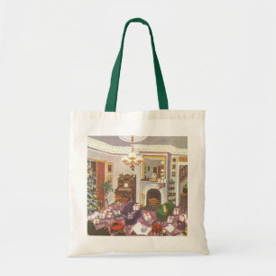 Bolsa Tote Presentes de Natal Vintage embrulhados na Sala de