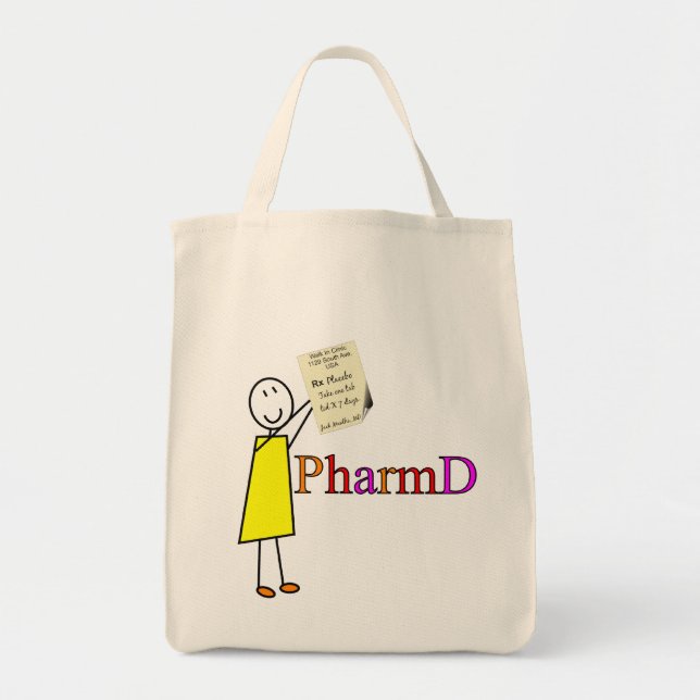 Bolsa Tote Presentes do estudante da farmácia de PharmD (Frente)