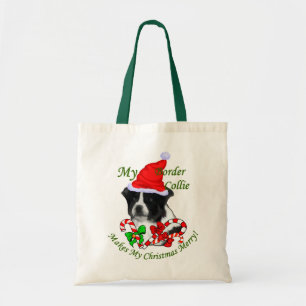 Bolsa Tote Presentes do Natal de border collie
