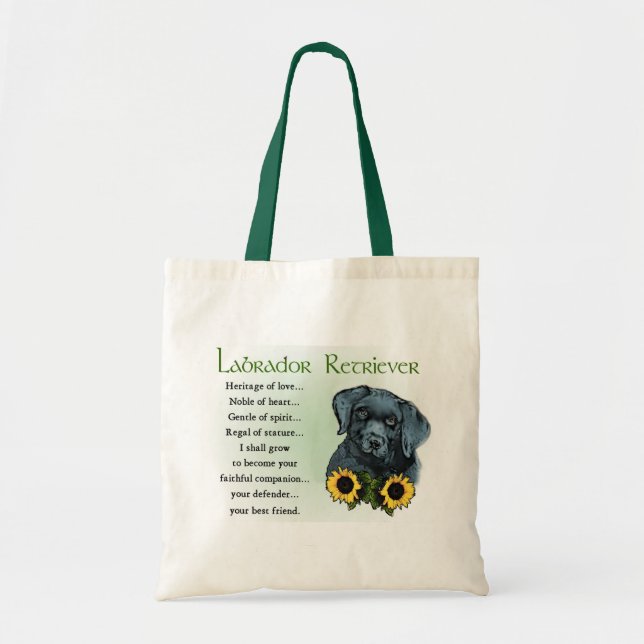 Bolsa Tote Presentes do varejista preto Labrador (Frente)