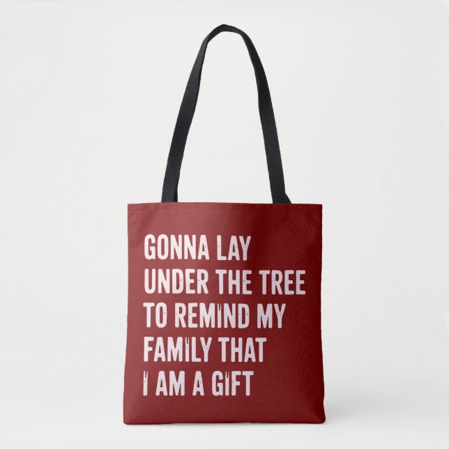 Bolsa Tote Presentes engraçados de Natal debaixo da árvore (Frente)
