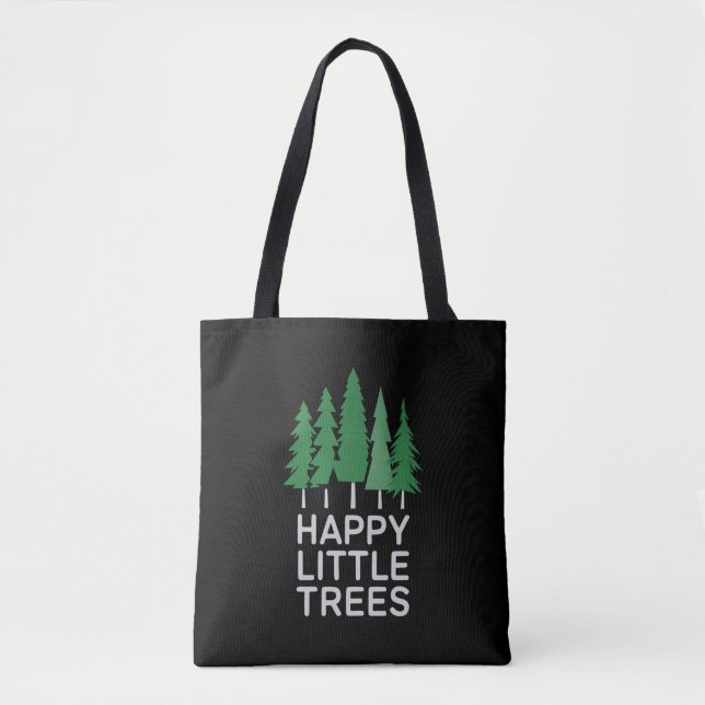 Bolsa Tote Presentes Engraçados Felizes Árvores Pequenas Acam (Frente)