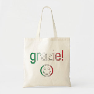 Bolsa Tote Presentes italianos: Obrigado/Grazie enfrentam