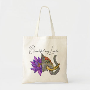 Bolsa Tote Presentes no Sri Lanka com Elefante e Lotus