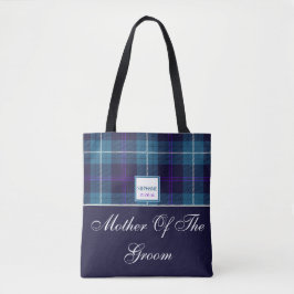 Bolsa Tote Presentes Para os Pais do Casamento Tartan Mãe do 