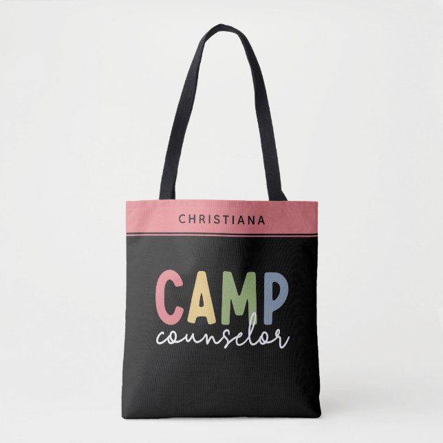 Bolsa Tote Presentes personalizados do conselheiro de acampam (Frente)