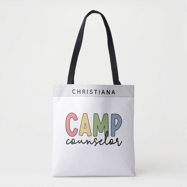 Bolsa Tote Presentes personalizados do conselheiro de acampam (Frente)