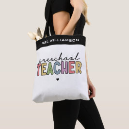 Bolsa Tote Presentes personalizados do professor pré-escolar 