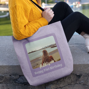 Bolsa Tote Presentes personalizados para mulheres violetas de