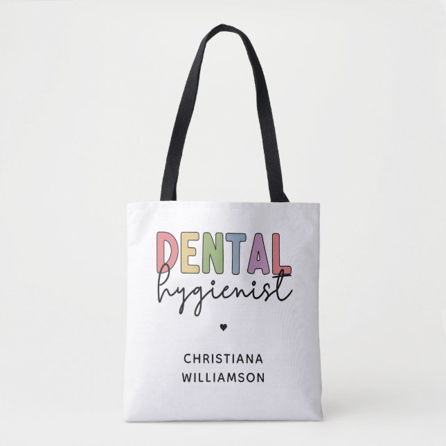 Bolsa Tote Presentes RDH de Higienista Dental de Nome Persona (Frente)