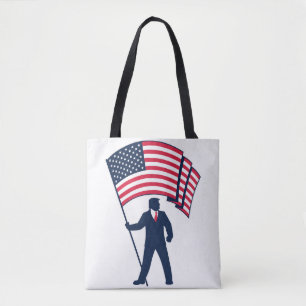Bolsa Tote Presidente Trump Portando a Bandeira dos EUA