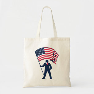 Bolsa Tote Presidente Trump Portando a Bandeira dos EUA