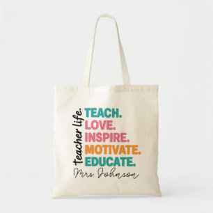 Bolsa Tote Preso de Canvas do Saco de Apreciação do Professor