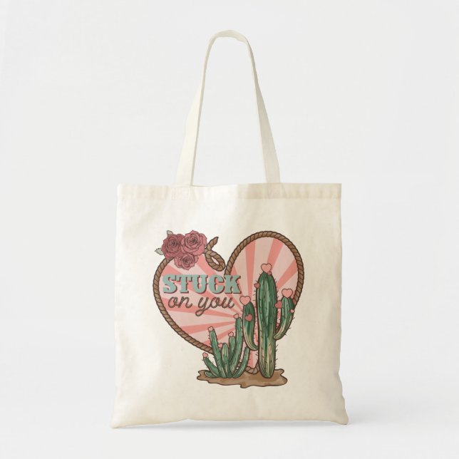 Bolsa Tote Preso Em Seu Cactus Engraçado (Frente)