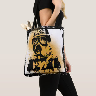 Bolsa Tote Pressão Colorida no Grafite na Máscara de Gás