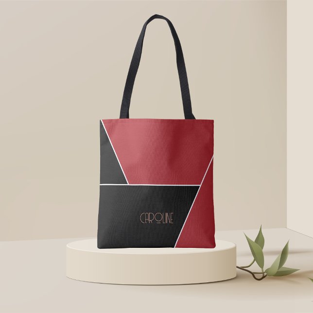 Bolsa Tote Preta com Padrão Simples e Elegante par (Criador carregado)