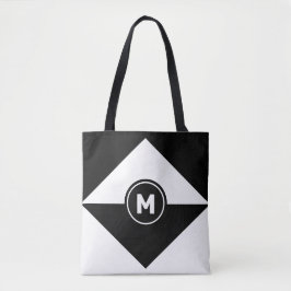 Bolsa Tote Preta e Branca Abstrata Moderna