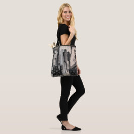 Bolsa Tote Preto abstrato & branco