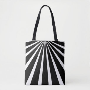 Bolsa Tote Preto Branco Sunburst Raio Moderno Ousa