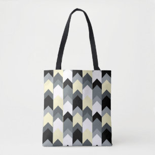 Bolsa Tote Preto, cinza, fêmur amarelo