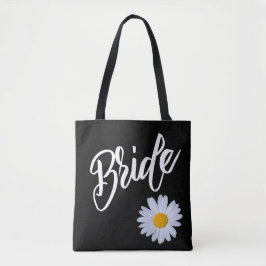 Bolsa Tote Preto com margarida branca