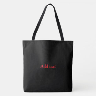 Bolsa Tote Preto com Texto Vermelho