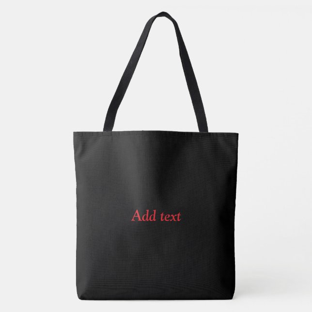 Bolsa Tote Preto com Texto Vermelho (Frente)