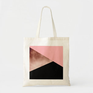 Bolsa Tote preto cor-de-rosa geométrico moderno elegante do