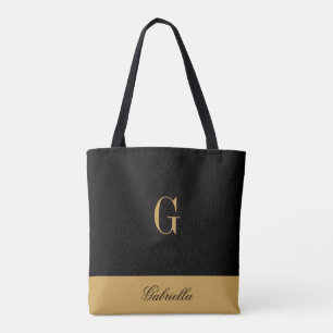 Bolsa Tote Preto Dourado