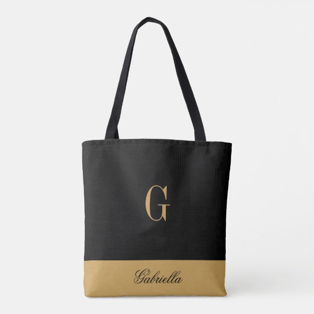 Bolsa Tote Preto Dourado (Verso)