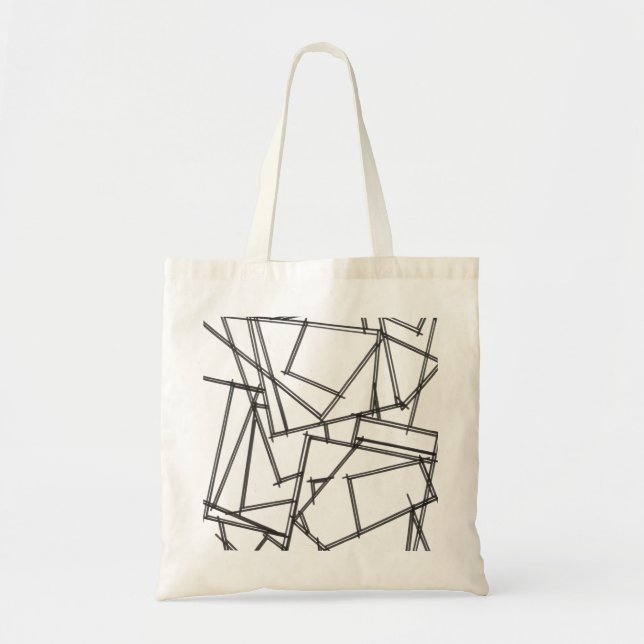 Bolsa Tote Preto e Branco Geométrico (Frente)