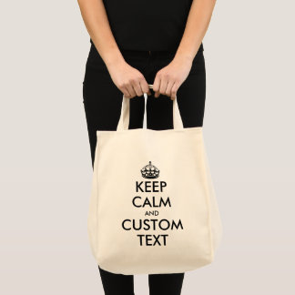 Bolsa Tote Preto e branco Mantenha Calma, saco de tote de mer