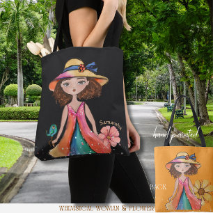 Bolsa Tote Preto e Laranja - Garota Originalmente Excêntrica