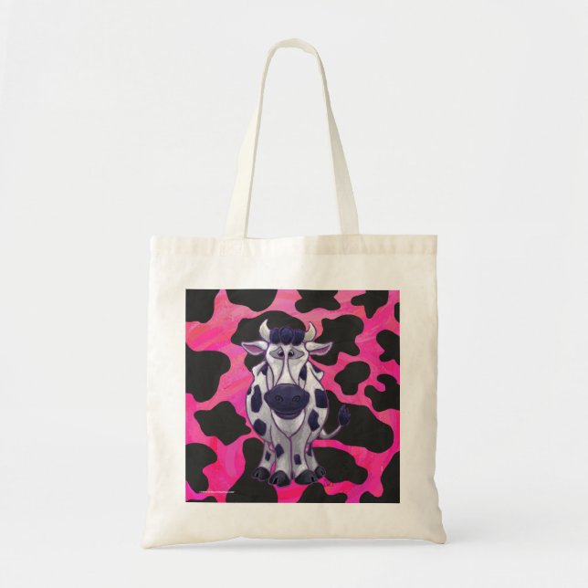 Bolsa Tote Preto e rosa para o Tigre (Frente)