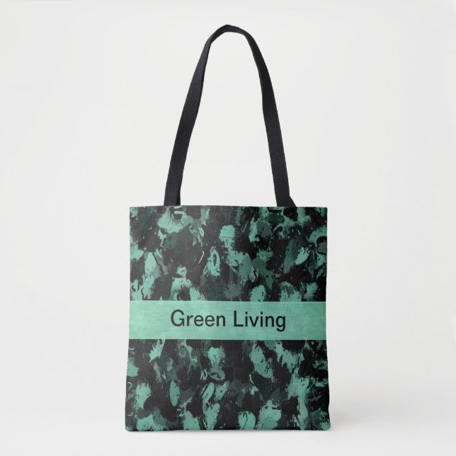 Bolsa Tote Preto e Teal (Frente)