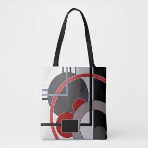 Bolsa Tote Preto e vermelho, abstrato, pintura, geometria