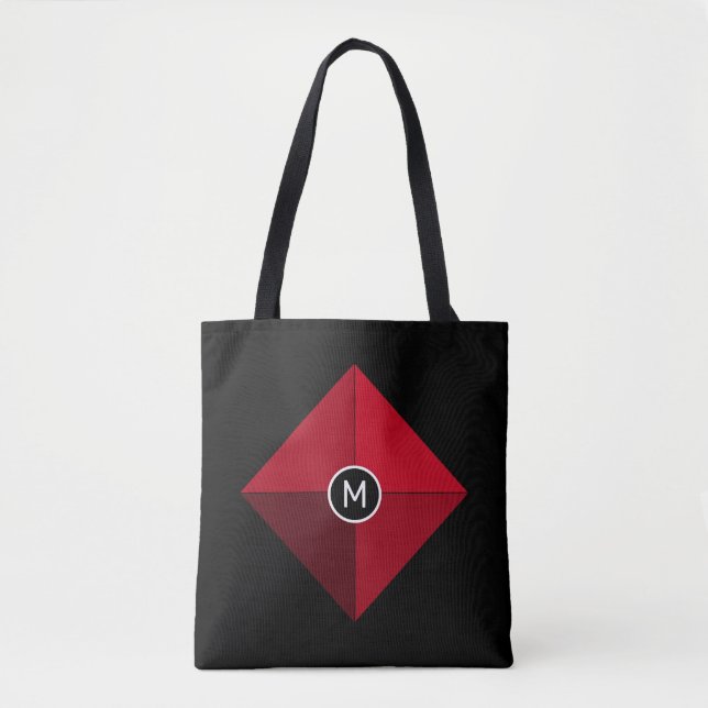 Bolsa Tote Preto e Vermelho Moderno (Frente)
