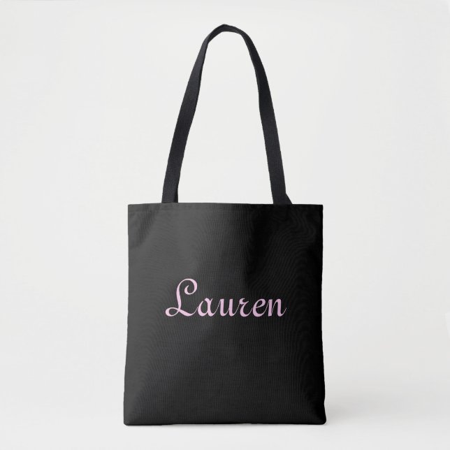 Bolsa Tote Preto Elegante e Rosa (Frente)