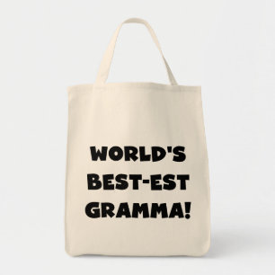 Bolsa Tote Preto ou branco do Melhor-est Gramma do mundo