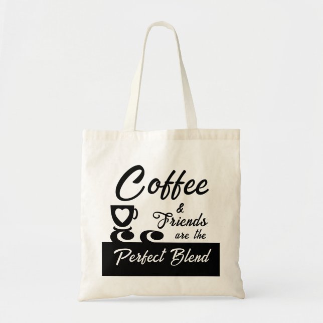 Bolsa Tote Preto para amante de café do melhor amigo (Frente)